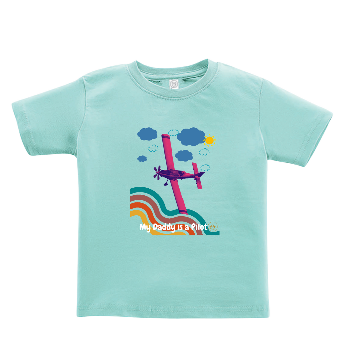 Toddler through size 7 PINK 802 My Daddy is a Pilot Rainbow Shirt