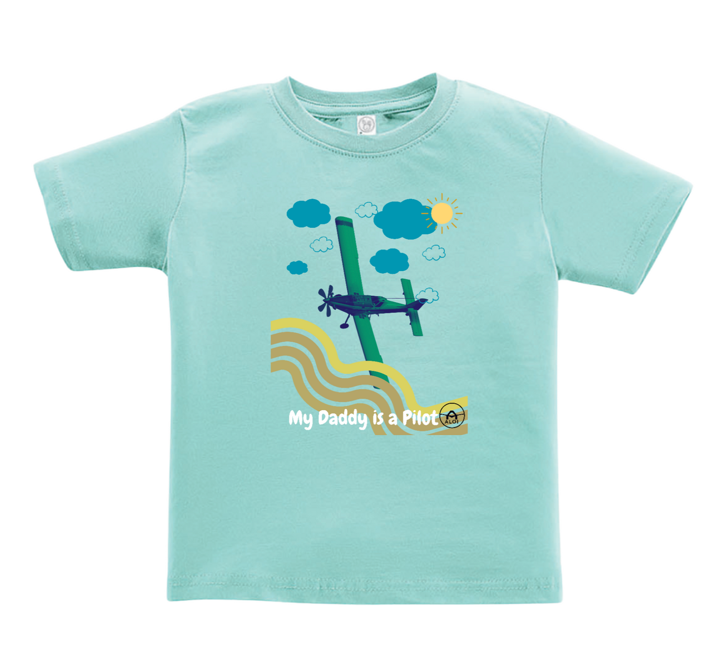 Toddler through size 7 Green 802-My Daddy is a Pilot Rainbow Shirt