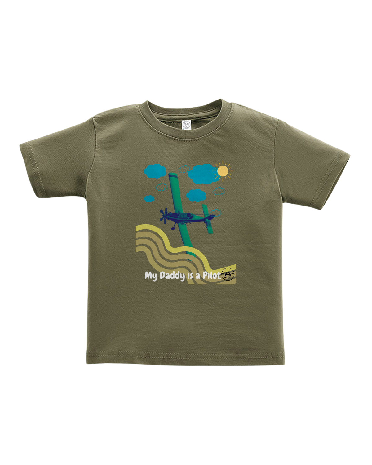 Toddler through size 7 Green 802-My Daddy is a Pilot Rainbow Shirt