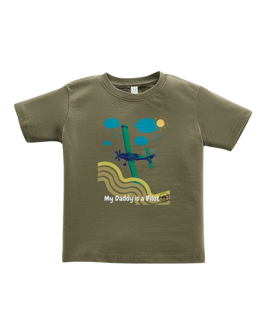 Toddler through size 7 Green 802-My Daddy is a Pilot Rainbow Shirt