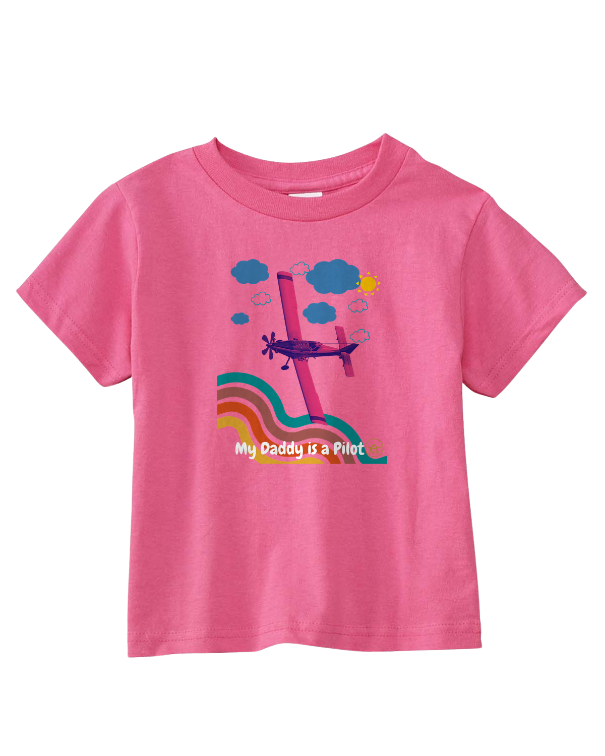 Toddler through size 7 PINK 802 My Daddy is a Pilot Rainbow Shirt